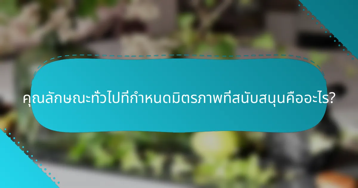 คุณลักษณะทั่วไปที่กำหนดมิตรภาพที่สนับสนุนคืออะไร?